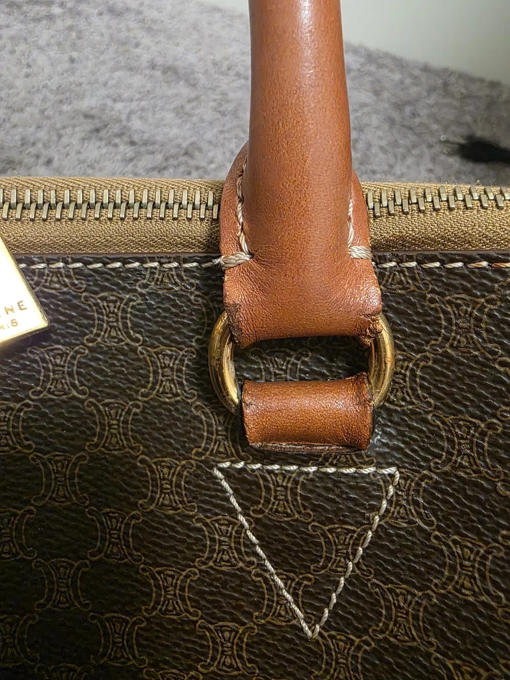 Vintage Celine Macadam Dome Bag - Brown